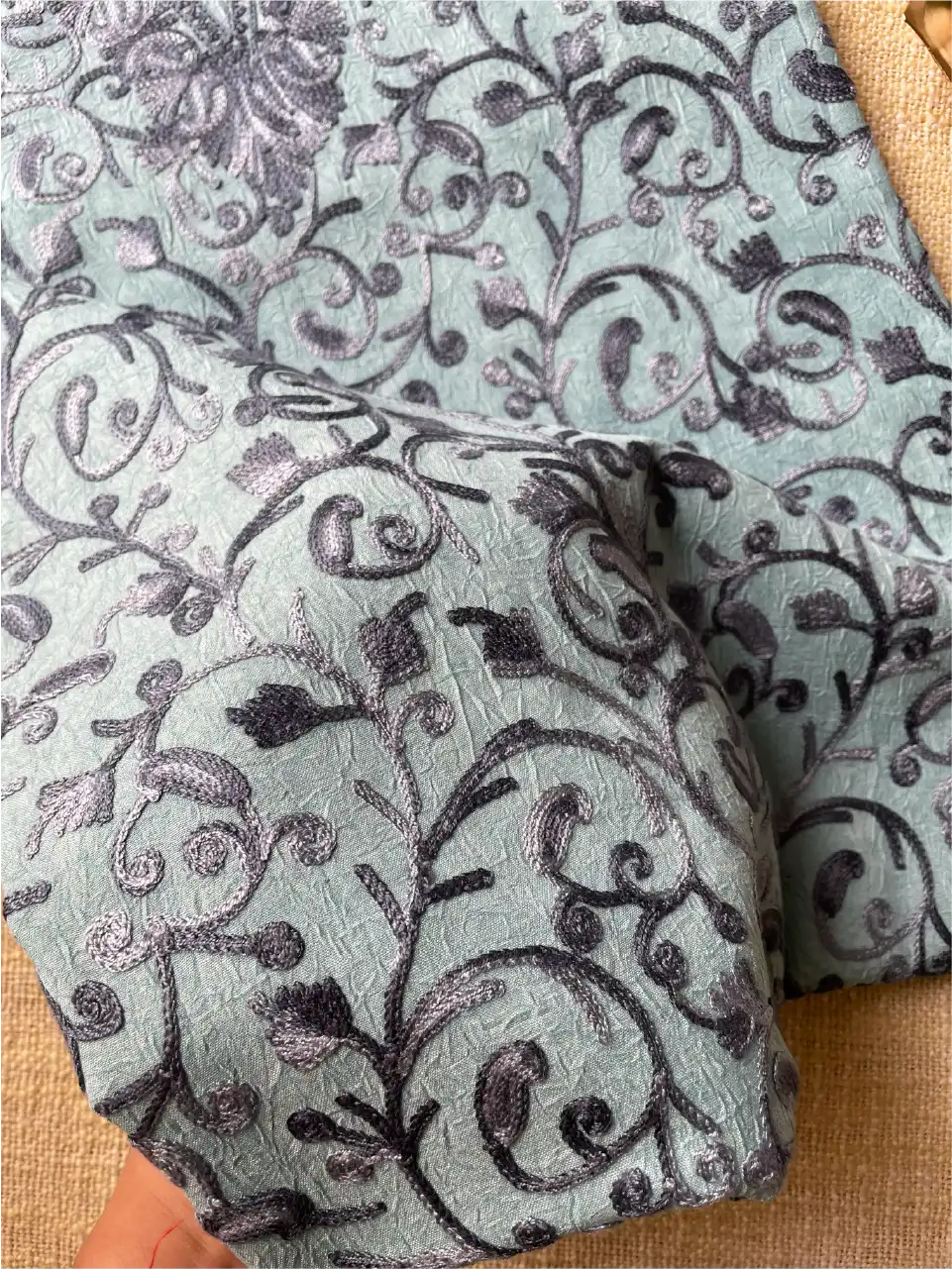 Crushed Cotton 2pc. Unstitched Suit - Kashmiri Aari