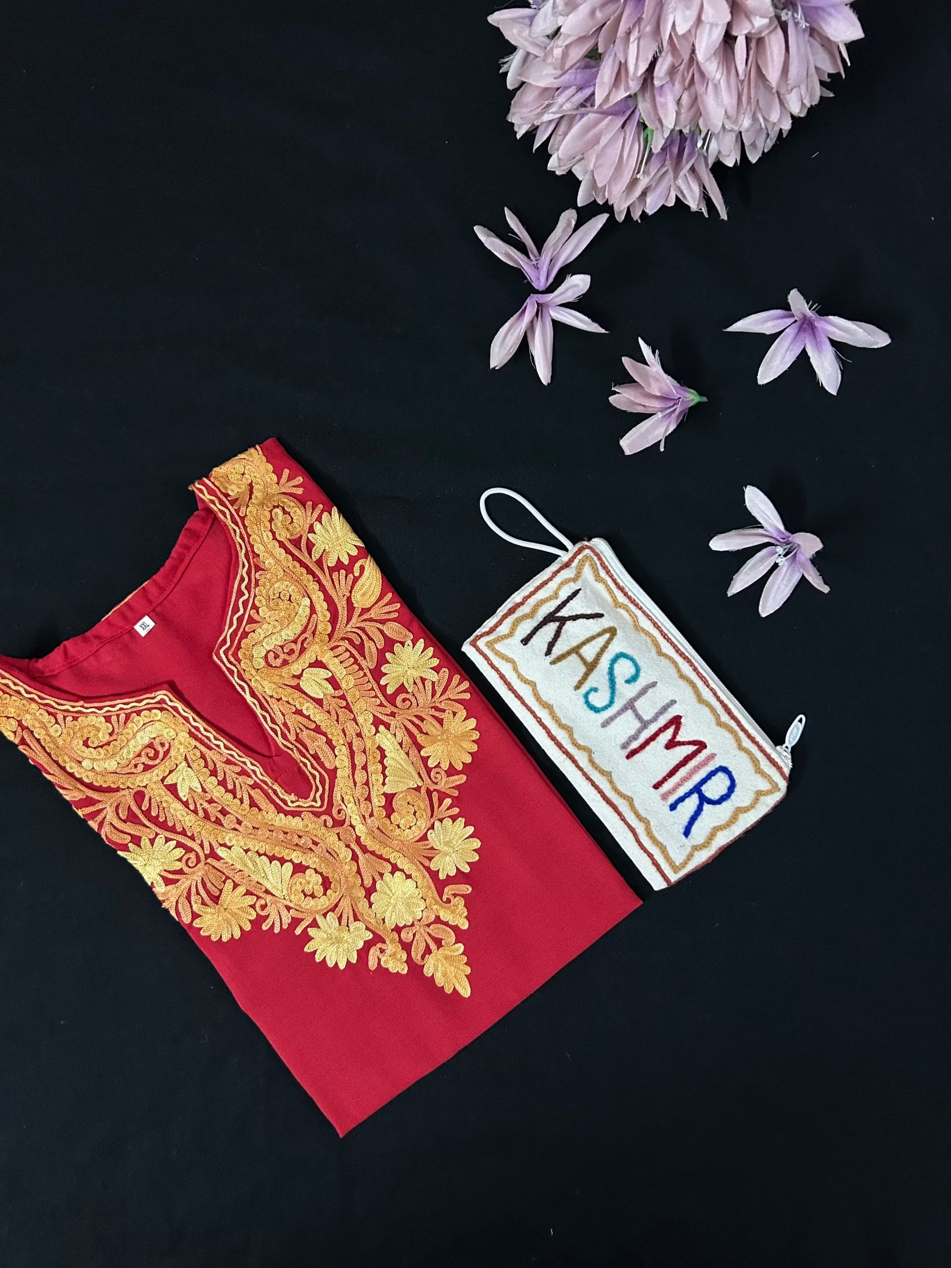 Cotton Short Kurti - Red
