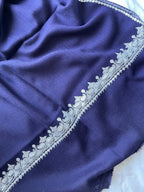 Pure Wool Kashmiri Tilla Stoles - Navy Blue