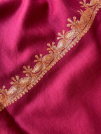 Pure Wool Kashmiri Tilla Stoles - Maroon