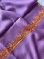 Pure Wool Kashmiri Tilla Stoles - Lavender
