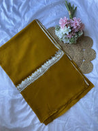 Pure Wool Kashmiri Tilla Stoles - Mustard