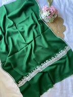 Pure Wool Kashmiri Tilla Stoles - Emerald Green