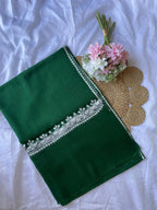 Pure Wool Kashmiri Tilla Stoles - Emerald Green