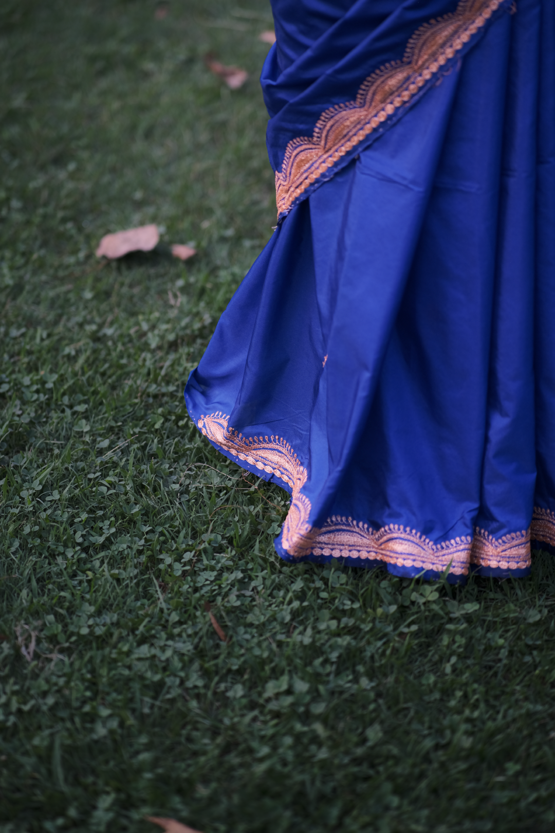 Royal Blue Kashmiri Heritage Tilla - Silk Saree