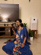 Crushed Cotton Kashmiri Kaftan - Aari