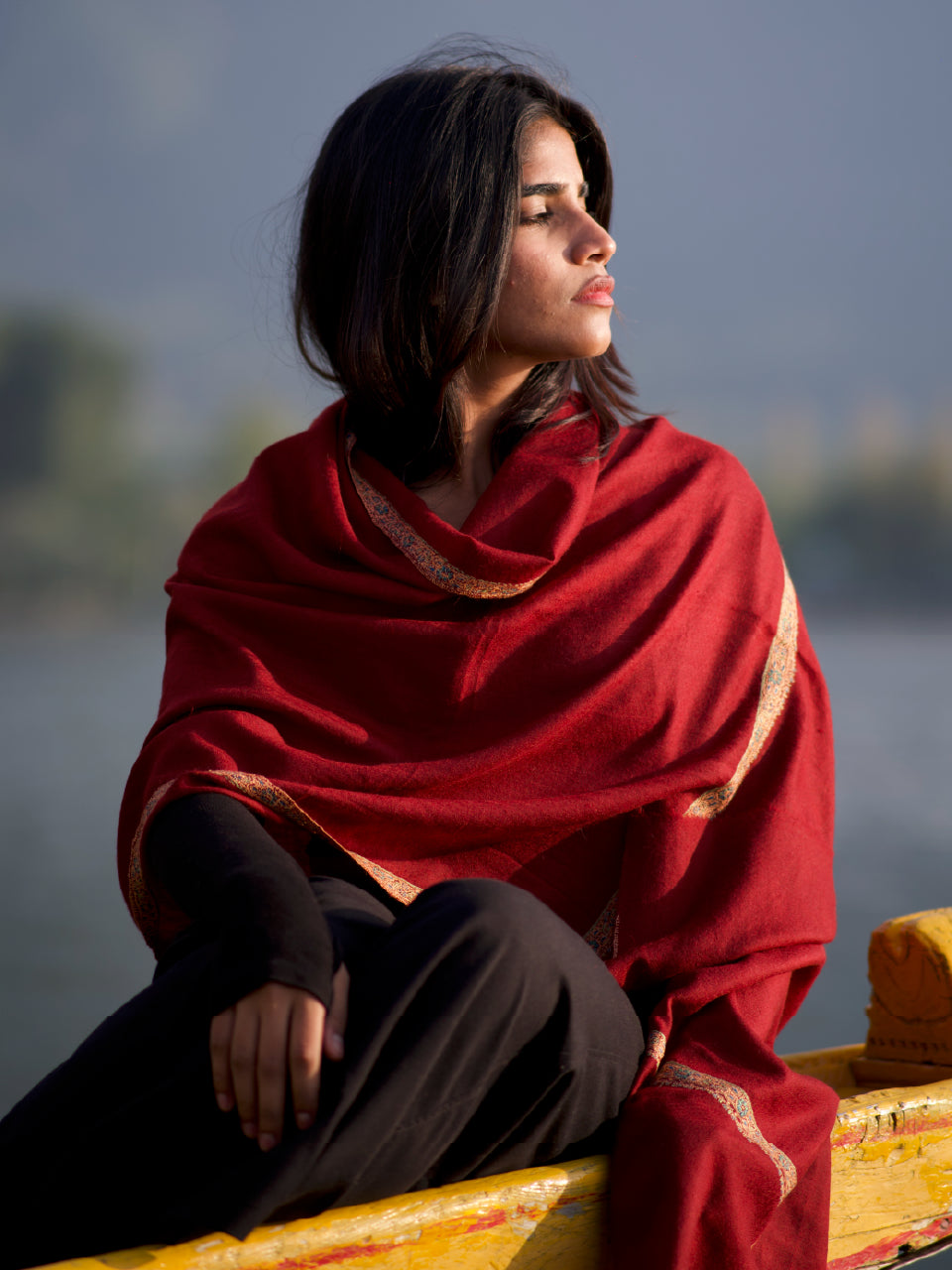 Kashmiri Pashmina | Sozni Stole Neemdore | Luxury Heritage