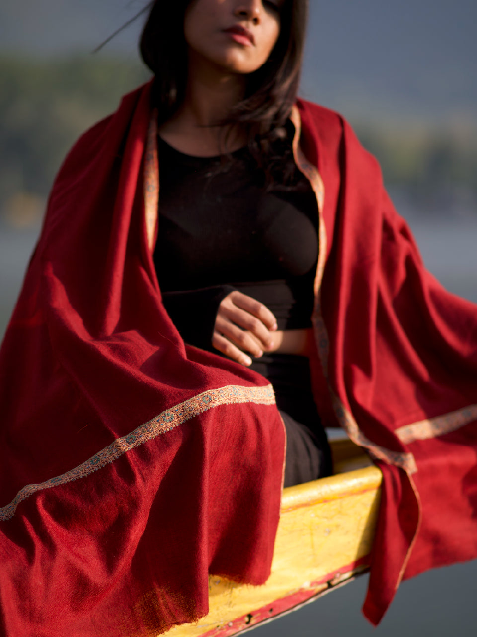 Kashmiri Pashmina | Sozni Stole Neemdore | Luxury Heritage