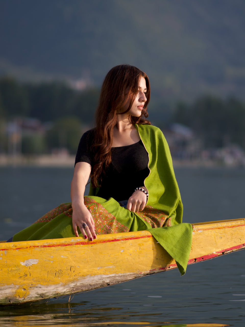 Kashmiri Pashmina | Sozni & Paper Mache' Stole Palladar | Luxury Heritageche' Stole Palladar –