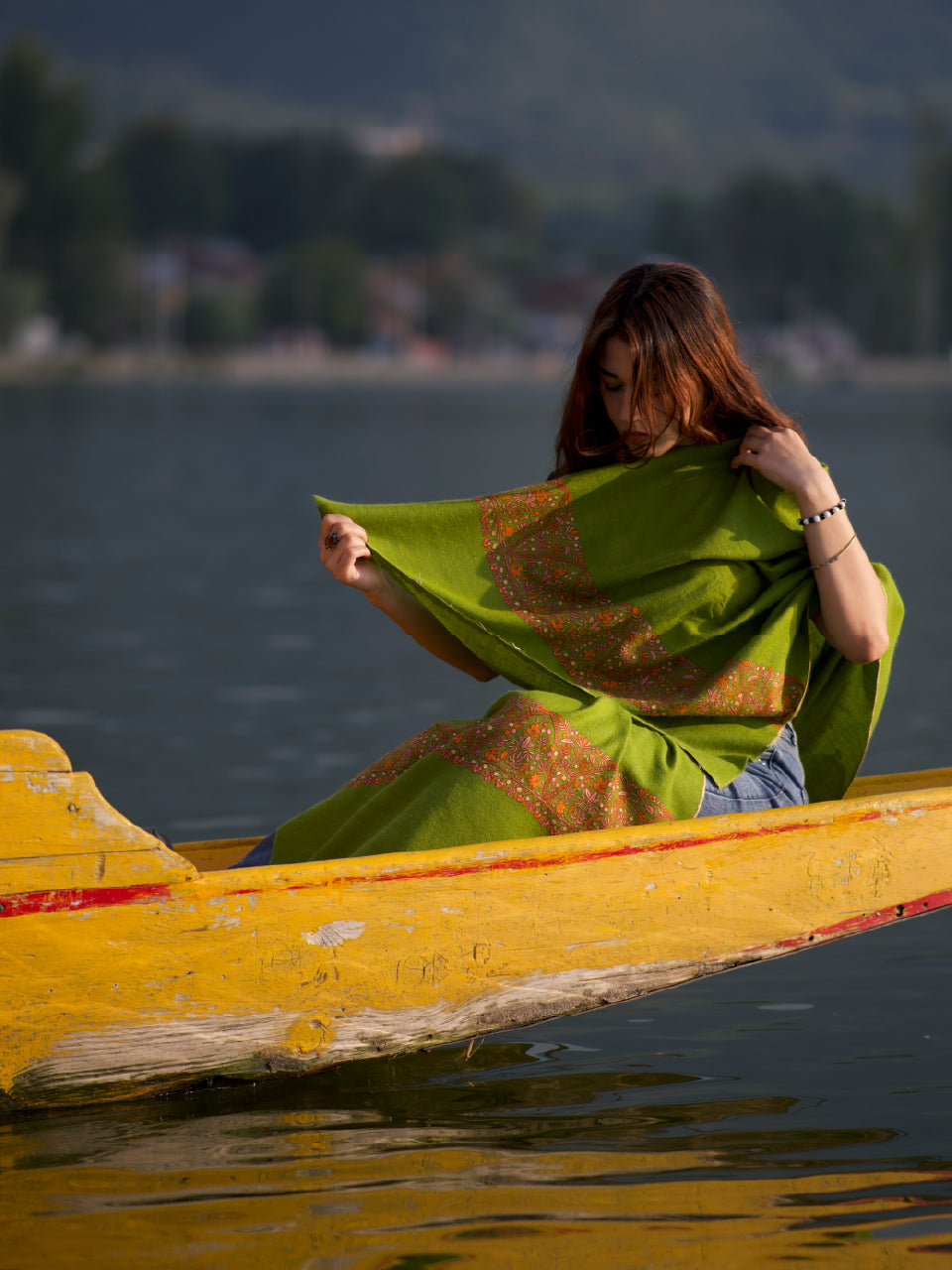 Kashmiri Pashmina | Sozni & Paper Mache' Stole Palladar | Luxury Heritageche' Stole Palladar –