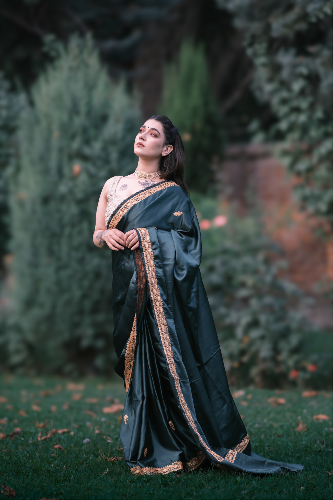 Forest-Green-Kashmiri-Heritage-Tilla-Silk-Saree-Naarigis