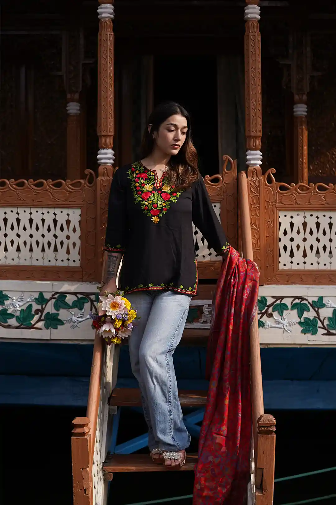 Short-Kurti-Kashmiri-Aari-Black