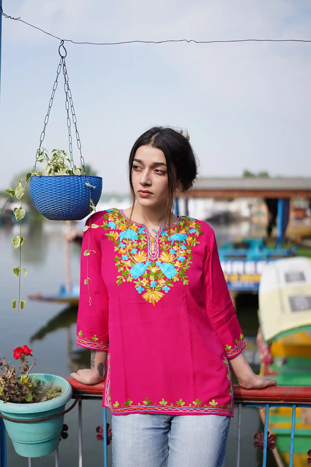 Short-Kurti-Kashmiri-Aari-Magenta-Pink